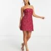 Forever New Petite Textured 90s Mini Dress In Red And Pink Boucle For Women -Layered Dress 203601736 1 redandpinkboucle