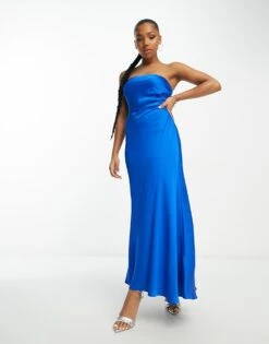 Forever New Strapless Column Maxi Dress In Electric Blue For Women -Layered Dress 204057913 1 electricblue 1