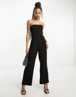 Forever New Strapless Jumpsuit In Black For Women -Layered Dress 204333214 1 black 1
