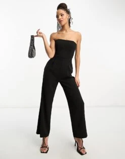 Forever New Strapless Jumpsuit In Black For Women -Layered Dress 204333214 3
