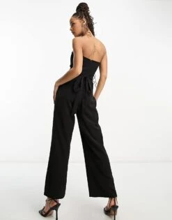 Forever New Strapless Jumpsuit In Black For Women -Layered Dress 204333214 4