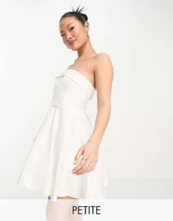 Forever New Petite Bandeau Mini Dress In Ivory For Women -Layered Dress 204337542 1 ivory 1