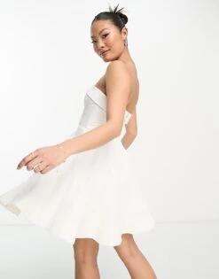 Forever New Petite Bandeau Mini Dress In Ivory For Women -Layered Dress 204337542 3