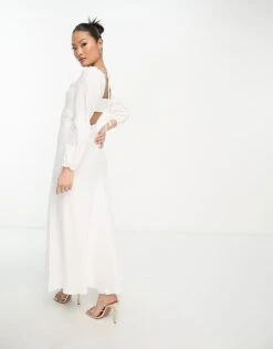 Forever New Petite Long Sleeve Maxi Dress In Ivory For Women -Layered Dress 204337611 3