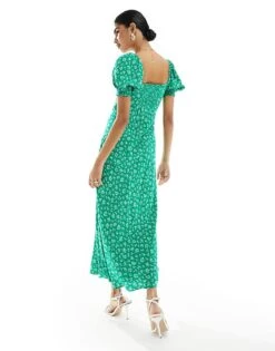 Forever New Puff Sleeve Midaxi Dress In Green Ditsy Floral For Women Green Floral -Layered Dress 205711785 3
