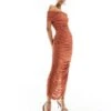 Forever New Ever New Mesh Ruched Asymmetrical Midaxi Dress In Terracotta For Women -Layered Dress 205711794 1 terracotta