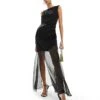 Forever New Ever New Sheer Contrast Maxi Dress In Black For Women -Layered Dress 205711868 1 black