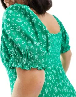 Forever New Curve Puff Sleeve Midi Dress In Green Ditsy Floral For Women Green Floral 9 Forever New Curve Puff Sleeve Midi Dress In Green Ditsy Floral For Women Green Floral -Layered Dress 205714404 3