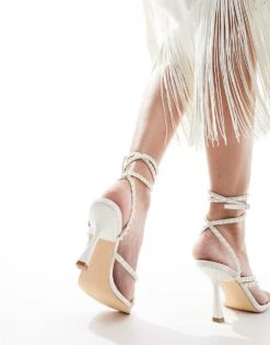 Forever New Bridal Pearl Strap Heel In Ivory For Women -Layered Dress 205723156 4