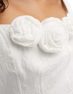 Forever New Bridal Double Layer Jacquard Mini Dress In Ivory For Women -Layered Dress 205723164 3