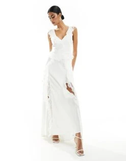 Forever New Bridal Ruffle Maxi Dress In Ivory For Women -Layered Dress 205723212 1 ivory 1