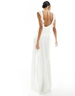 Forever New Bridal Ruffle Maxi Dress In Ivory For Women -Layered Dress 205723212 3