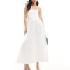 Forever New Drop Waist Bandeau Midi Dress In Porcelain For Women -Layered Dress 205869285 1 porcelain
