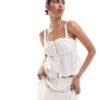 Forever New Tie Front Crop Top Co-ord In White For Women Ivory -Layered Dress 205869324 1 ivory