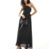 Forever New Asymmetrical Cut Out Waist Maxi Dress In Black For Women -Layered Dress 205869332 1 black