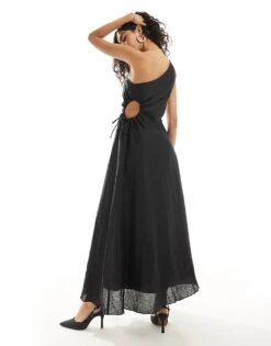 Forever New Asymmetrical Cut Out Waist Maxi Dress In Black For Women -Layered Dress 205869332 3