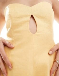 Forever New Bandeau Mini Dress In Yellow For Women -Layered Dress 205869356 2