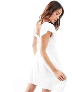 Forever New Panelled Ruffle Mini Dress In Ivory For Women 10 Forever New Panelled Ruffle Mini Dress In Ivory For Women -Layered Dress 206482712 4