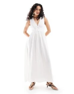 Forever New Bow Detail Midaxi Dress In Ivory For Women -Layered Dress 206482751 4