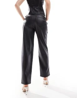 Forever New Straight Leg Leather Look Trouser Co-ord In Black For Women 10 Forever New Straight Leg Leather Look Trouser Co-ord In Black For Women -Layered Dress 206761521 4