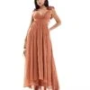 Forever New Ruffle Shoulder Maxi Dress In Rose Brown For Women -Layered Dress 206761523 1 rosebrown