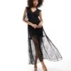 Forever New Flutter Sleeve Lace Maxi Dress In Black For Women -Layered Dress 206761533 1 black