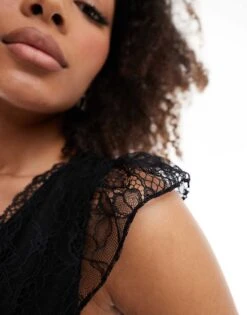 Forever New Flutter Sleeve Lace Maxi Dress In Black For Women -Layered Dress 206761533 2