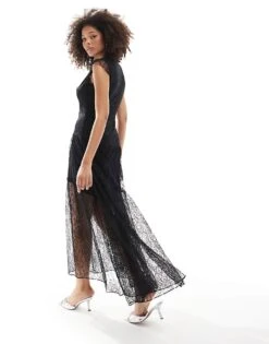 Forever New Flutter Sleeve Lace Maxi Dress In Black For Women -Layered Dress 206761533 4
