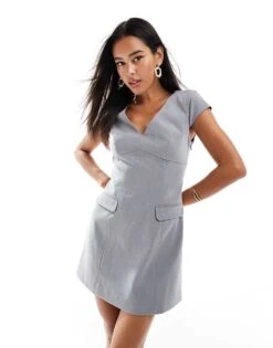 Forever New Cap Sleeve Tailored Mini Dress In Grey For Women -Layered Dress 206761548 1 grey 1