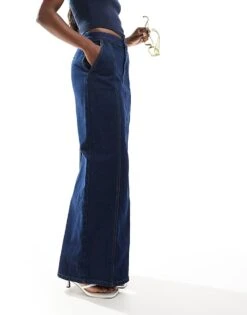 Forever New Contrast Stitch Denim Maxi Skirt In Dark Wash For Women -Layered Dress 206761667 4