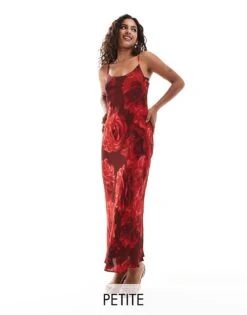 Forever New Petite Slip Maxi Dress In Red Floral For Women