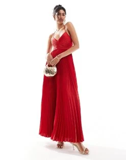 Forever New Pleated Maxi Dress In Red For Women