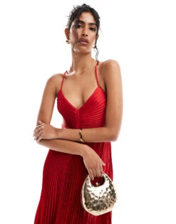 Forever New Pleated Maxi Dress In Red For Women 9 Forever New Pleated Maxi Dress In Red For Women -Layered Dress 206930282 3