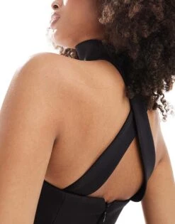 Forever New Scarf Neck Mini Dress In Black For Women -Layered Dress 206930314 3