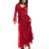 Forever New Long Sleeve Midaxi Dress In Red For Women -Layered Dress 206930315 1 red