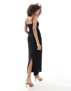 Forever New Mesh Panel Maxi Dress In Black For Women -Layered Dress 206930331 3