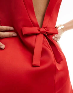 Forever New Low Back Mini Dress In Red For Women -Layered Dress 206930346 3