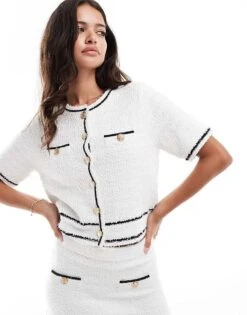 Forever New Textured Mini Knitted Skirt Co-ord In Procelain -Layered Dress 206930347 1 porcelain 1