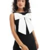 Forever New Colour Block Bow Detail Mini Dress In Black For Women -Layered Dress 206930363 1 black