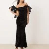 Forever New Bow Draped Gown In Black For Women -Layered Dress 206930373 1 black
