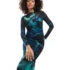Forever New Long Sleeve Mesh Maxi Dress In Cobalt Blur Print For Women 2 Forever New Long Sleeve Mesh Maxi Dress In Cobalt Blur Print For Women -Layered Dress 206930403 1 cobaltblur
