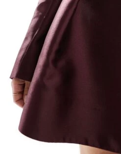 Forever New Satin Long Sleeve Mini Dress In Oxblood For Women -Layered Dress 206930418 3