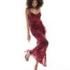 Forever New Sheer Corset Maxi Dress In Deep Red Floral For Women -Layered Dress 206930450 1 deepredfloral