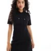 Forever New Crepe Knit Mini Dress In Black For Women -Layered Dress 206930466 1 black