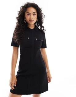Forever New Crepe Knit Mini Dress In Black For Women