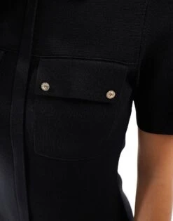 Forever New Crepe Knit Mini Dress In Black For Women -Layered Dress 206930466 3