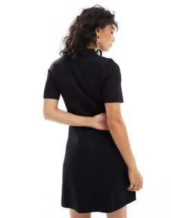 Forever New Crepe Knit Mini Dress In Black For Women -Layered Dress 206930466 4