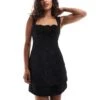 Forever New Petite Double Layer Jacquard Mini Dress In Black For Women -Layered Dress 206933035 1 black