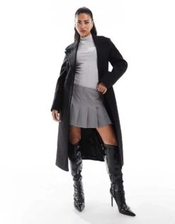 Forever New Formal Wrap Coat In Black For Women -Layered Dress 207022030 1 black 1