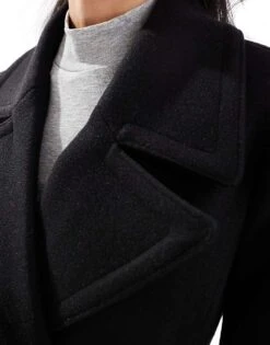 Forever New Formal Wrap Coat In Black For Women -Layered Dress 207022030 3